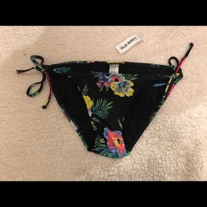 Floral Black Bikini Bottoms